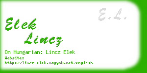 elek lincz business card